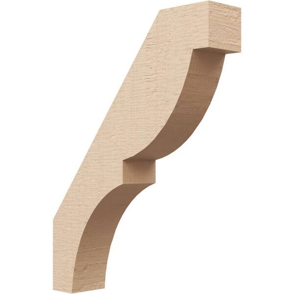 Ekena Millwork 3 in. x 18 in. x 14 in. Valencia Rough Cedar Woodgrain Timberthane Polyurethane Knee Brace, Primed