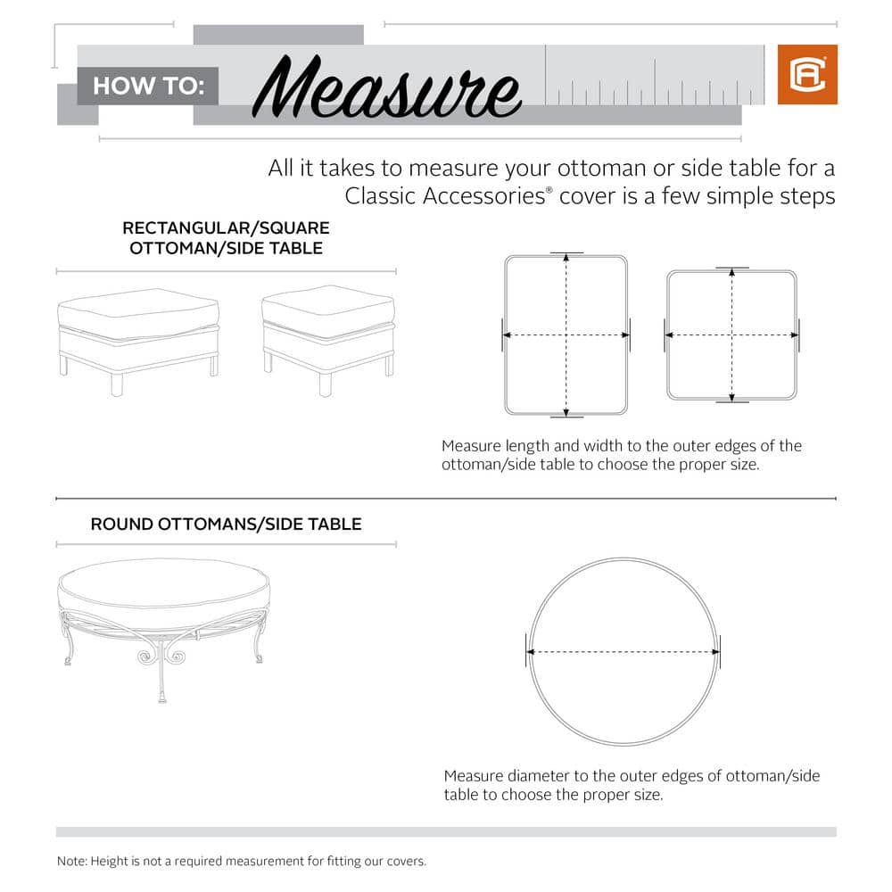 Beige and Brown Water-Resistant Round Patio Ottoman Cover
