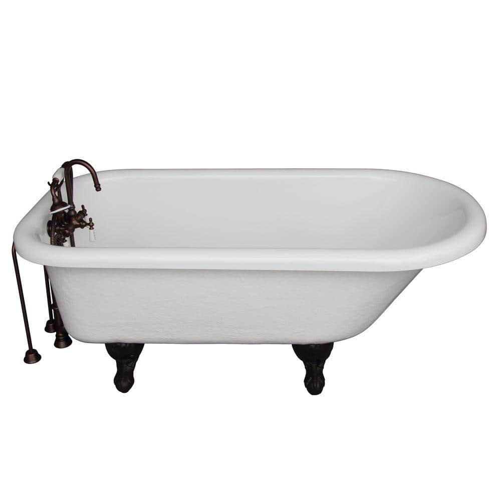 67'' White Acrylic Clawfoot Freestanding Soaking Bathtub