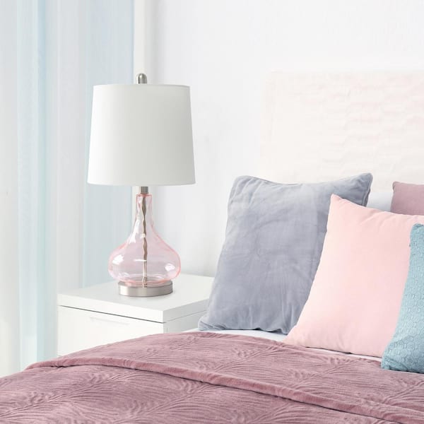 Bedside table lamps store pink