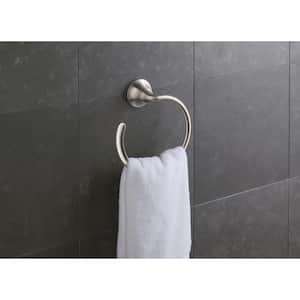 Forte Sculpted Towel Ring in Vibrant Brushed Nickel