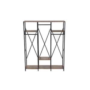 Brown Wood Clothes Rack 59.05 in. W x 72.04 in. H