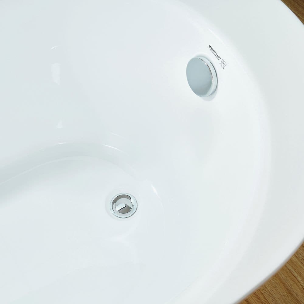 Vanity Art 70" White Acrylic Freestanding Soaking Bathtub