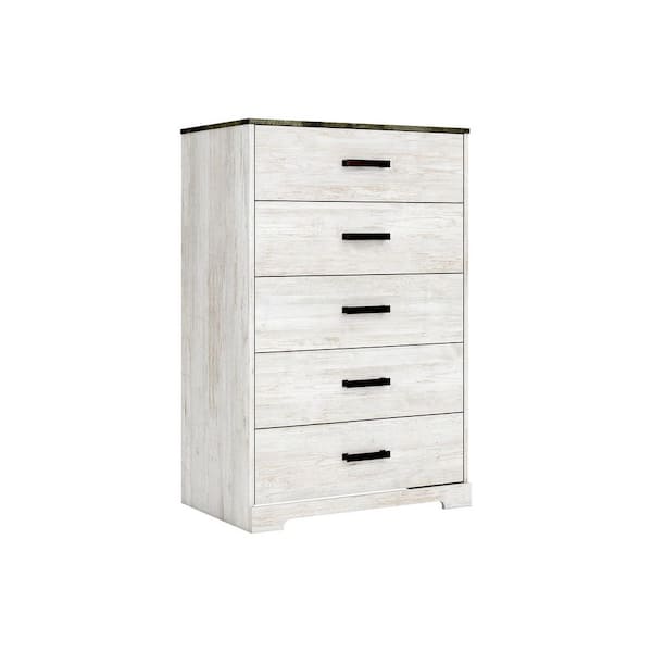 Shawburn White 5-Drawer 29.88 in. Chest of Drawers