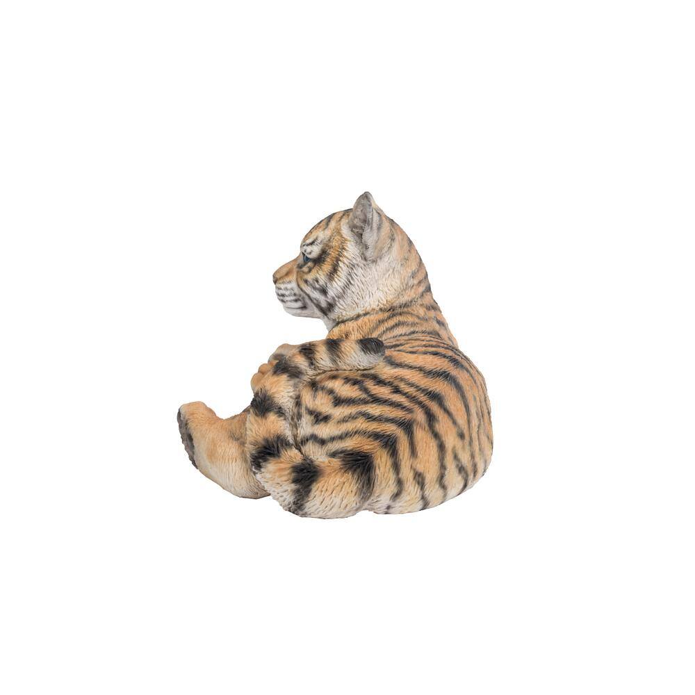 Adorable Yellow and Orange Polyresin Baby Tiger Cub Statue