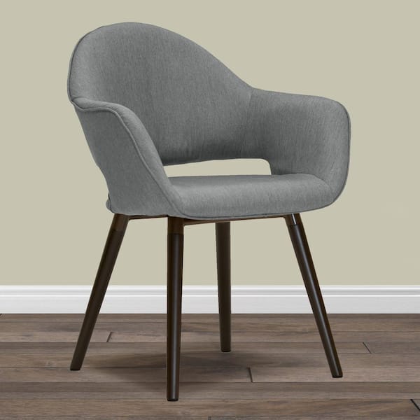 Glamour Home Adel Modern Grey Arm Chair Dining Chair with