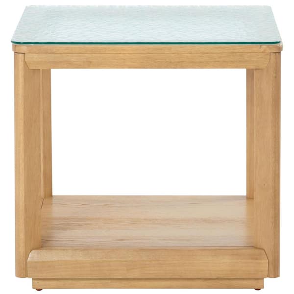 SAFAVIEH Benecarlo 21.6 in. Natural Square MDF End Table