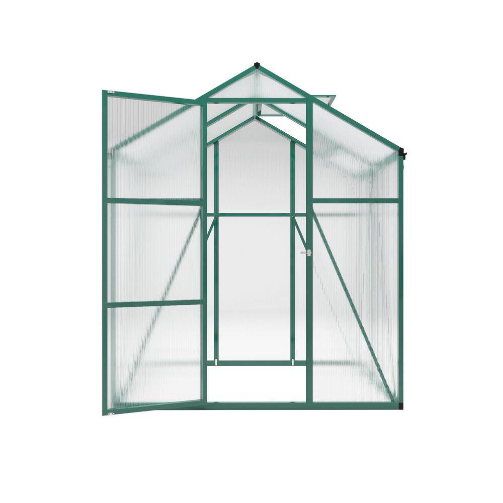 6 Ft. W x 4 Ft. D Polycarbonate Outdoor Walk-in Greenhouse In Green, with Anchor Aluminum Heavy Duty Frame price history on PriceWatchPro
