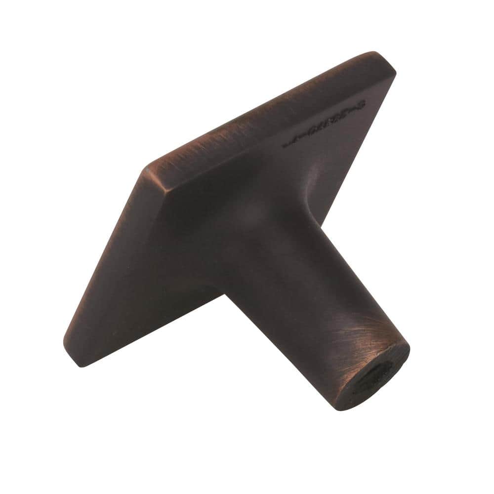 Oil Rubbed Bronze Square Cabinet Knob with Mounting Hardware