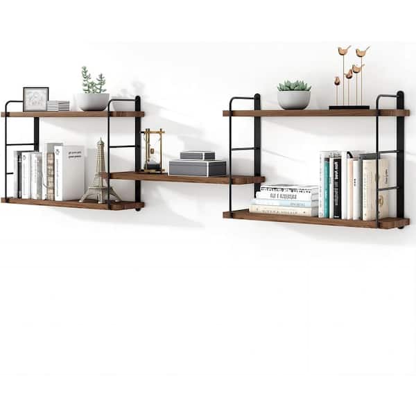 Cubilan 17 in. W x 6 in. D Brown Decorative Wall Shelf, Wall Mounted Floating Shelves