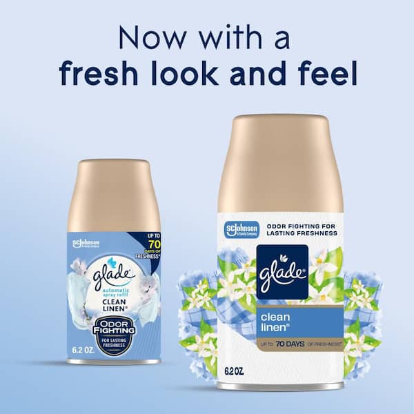 Glade Clean Linen Automatic Spray Refill Value Pack, 6.2 oz, 2 Count