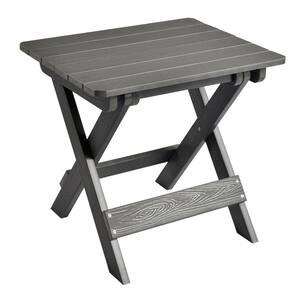 Aspen Charcoal Gray Rectangle Recycled Plastic Outdoor Folding Side Table