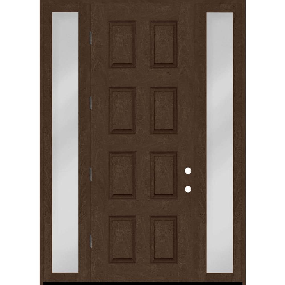 Regency 72 in. x 96 in. 8-Panel RHOS Hickory Mahogany Fiberglass Prehung Front Door w/16in. SLs w/ 4-9/16 Jamb price history on PriceWatchPro