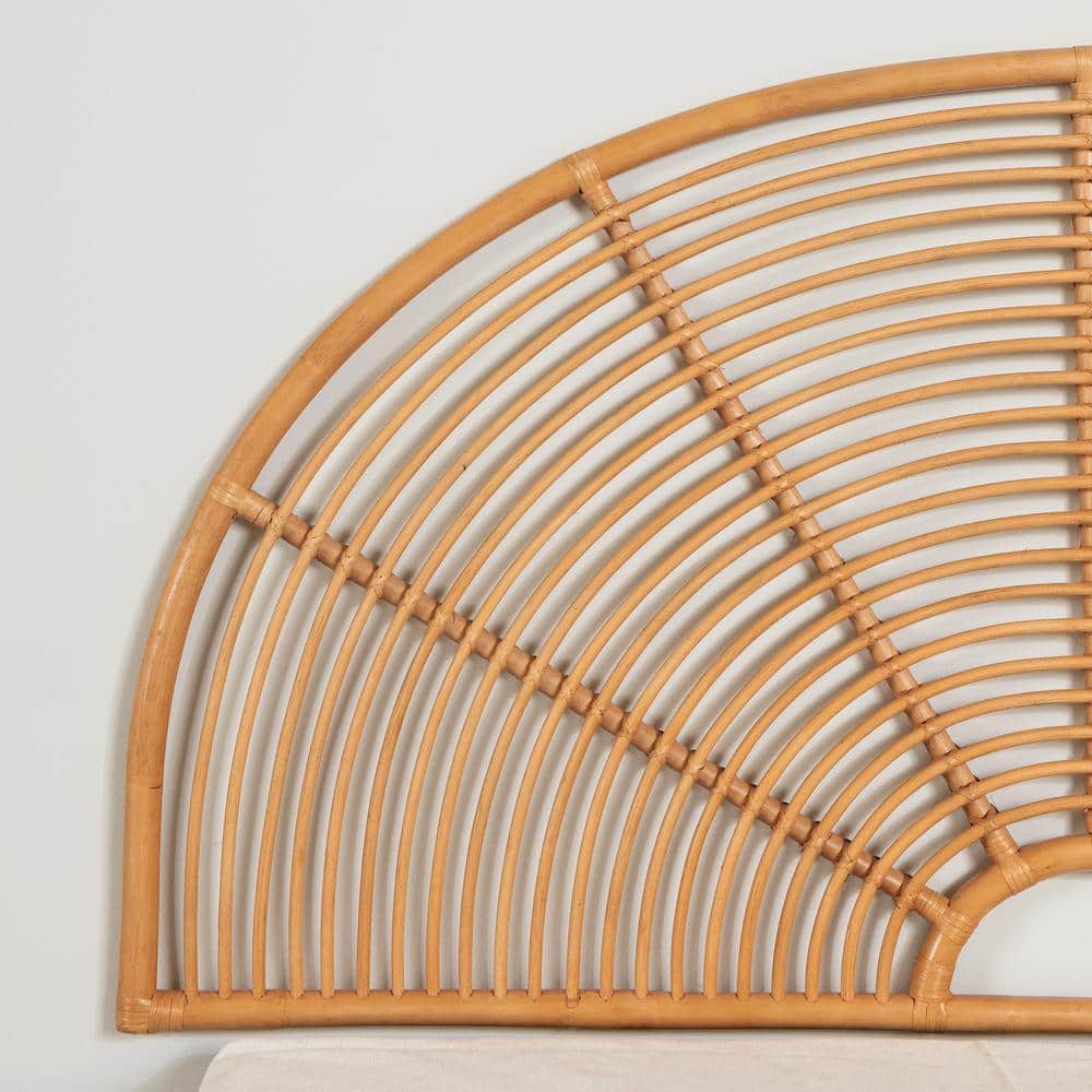 Natural Rattan Bohemian Queen Wall-Mounted Headboard