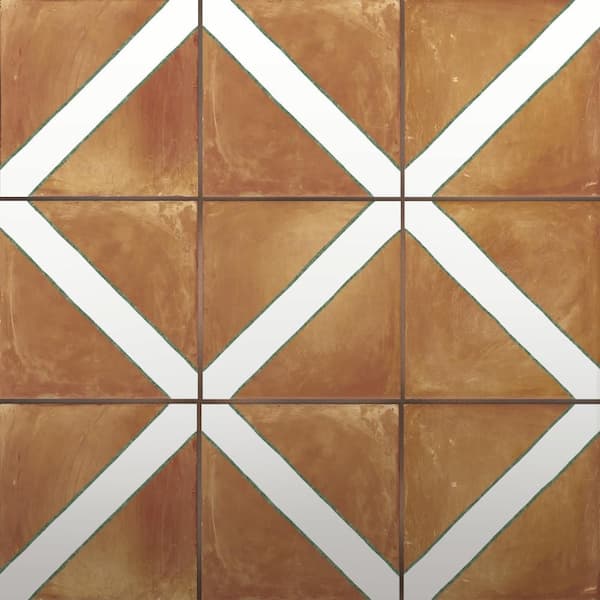 Merola Tile Sentier des Ocres Treillis Green 7-7/8 in. x 7-7/8 in. Porcelain Floor and Wall Tile (7.2 sq. ft./Case)