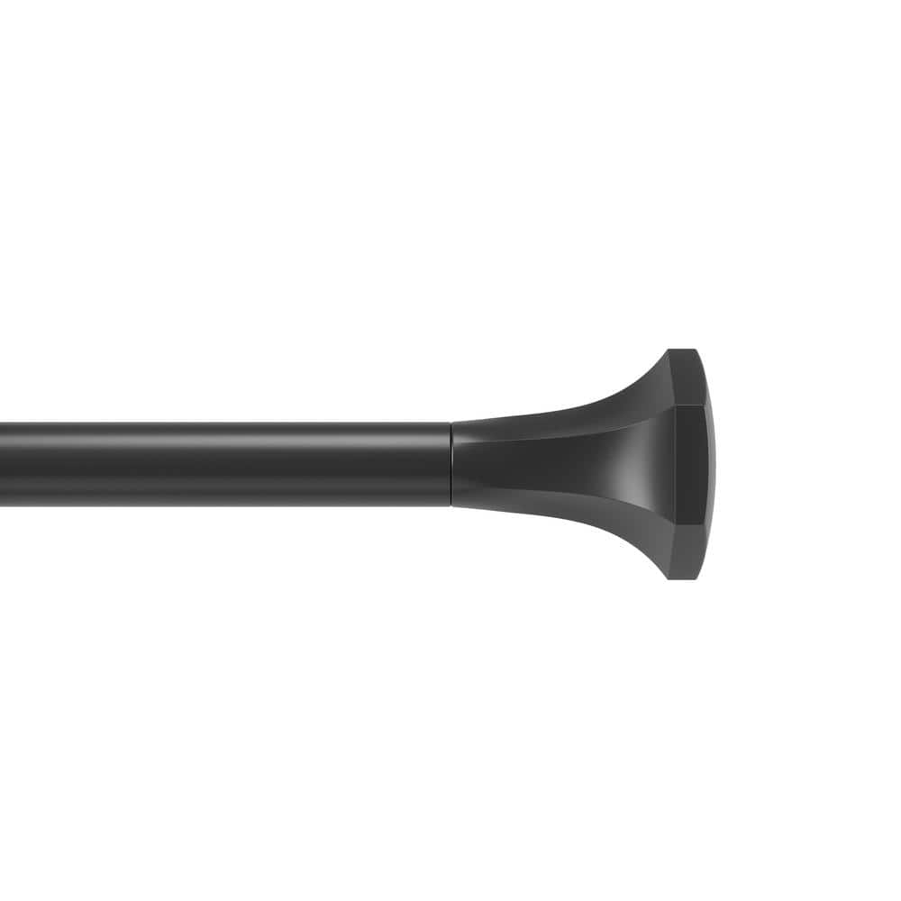 Sita Matte Black Adjustable Steel Curtain Rod 36-72 Inches