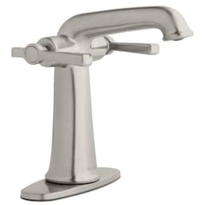 Myer Single Hole Double-Handle Bathroom Faucet in Brushed Nickel