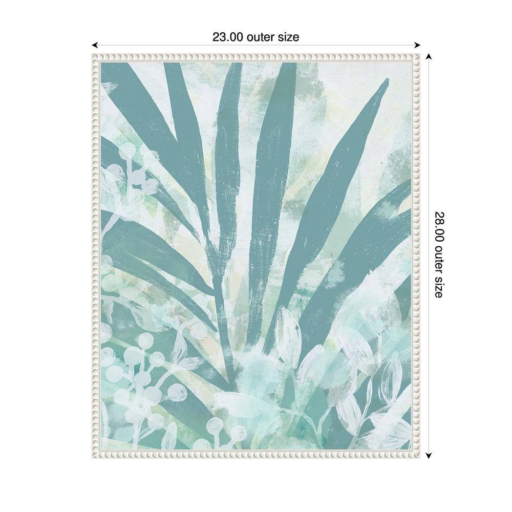 Amanti Art 23"x28" Aqua Palms II by June Erica Vess Framed Canvas Wall Art Print