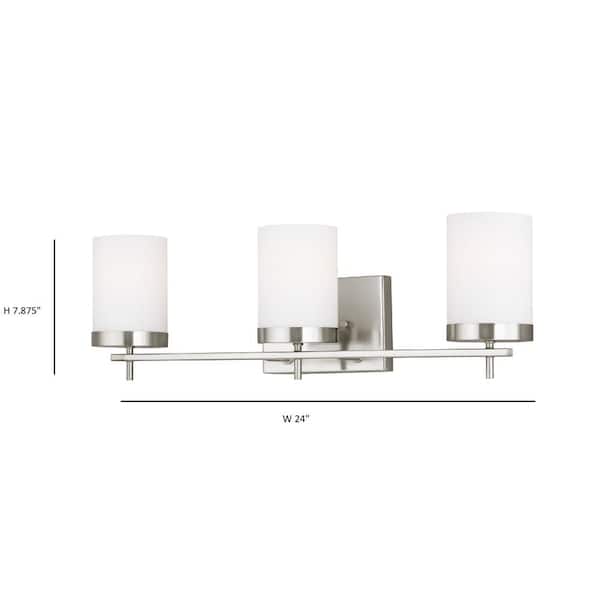 Generation Lighting Zire 24 in. W 3-Light Brushed Nickel