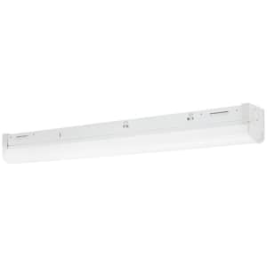 24in. Selectable Wattage Integrated LED White Strip Light Fixture Selectable CCT Dimmable w Bi-Level Sensor/EM Back-up