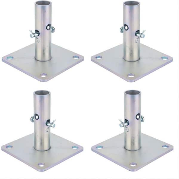 KIWDZFU 4Pack Galvanized Scaffold Base Plates Silver 5x5x1-5/16