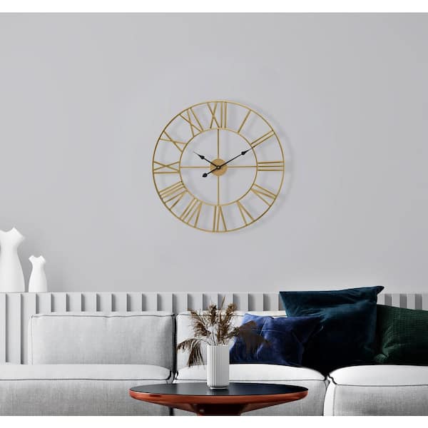 Sorbus Gold Metal Analog Roman Numeral Wall Clock CLK-WAL40-GLD