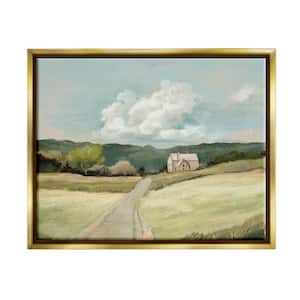 Road Leading Home Countryside Mountain Landscape by Ziwei Li Floater Frame Nature Wall Art Print 25 in. x 31 in.