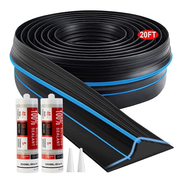 20FT Waterproof Rubber Garage Door Threshold Seal Strip Weather Stripping Replacement Blue 2 Adhesive