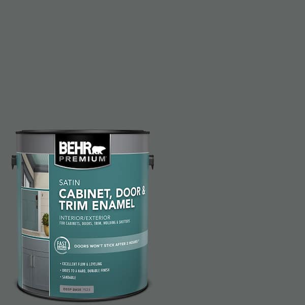 1 gal. #BXC-41 Charcoal Satin Enamel Interior/Exterior Cabinet, Door & Trim Paint