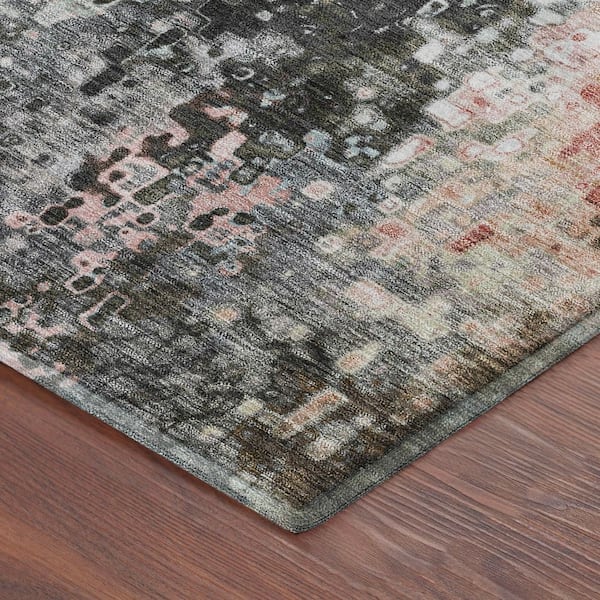 Mayfield Premium Machine Washable Abstract AMF2242 Granite 10 ft. x 14 ft. Area Rug