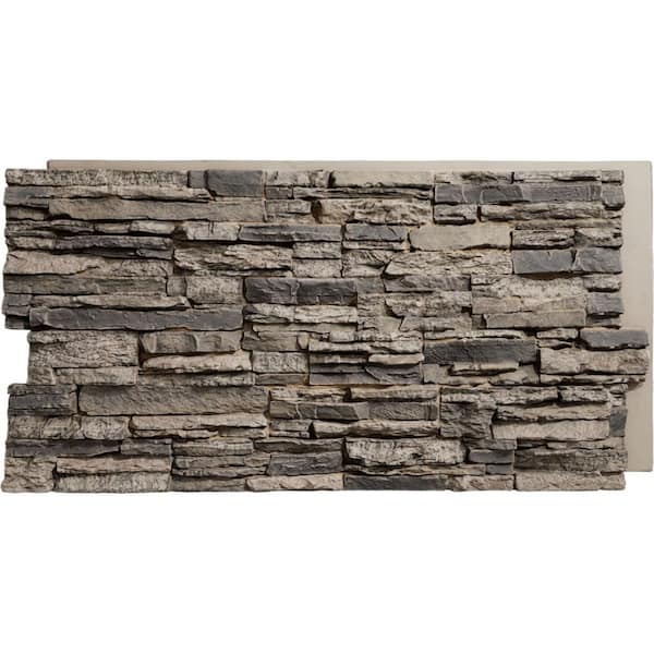 EverStone Canyon Ridge Faux Stone Panel, 45 3/4"W x 24 1/2"H x 1 1/4"D, Urban Color