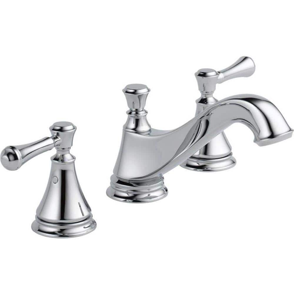Cassidy Chrome Widespread Bathroom Faucet with Brass Drain Assembly