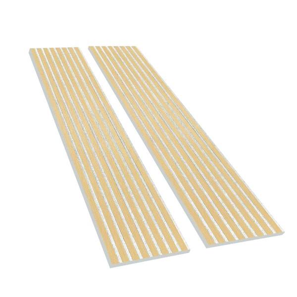 Oak Gray Felt 94.5 in. x 12.6 in. Wood Slat Acoustic Panels, MDF Decorative Wall Paneling (2 Piece/16.5 sq. ft.)