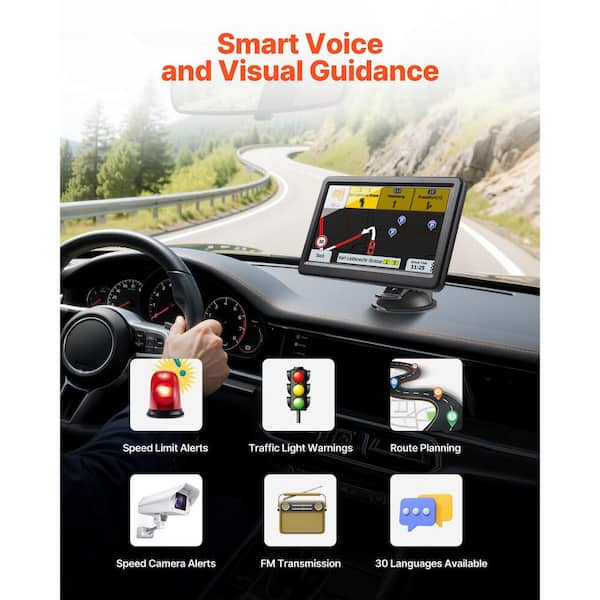 SKYSHALO GPS Navigator 7 in. Touchscreen, 16GB, Lifetime Maps, for