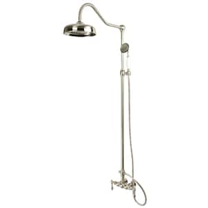 2-Handle 1-Spray Shower Claw Foot Tub Faucet with Handshower in Brushed Nickel (Valve Included)