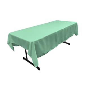 60 in. x 84 in. Mint Polyester Poplin Rectangular Tablecloth
