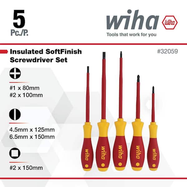 Wiha Insulated SoftFinish Slotted Phillips Square