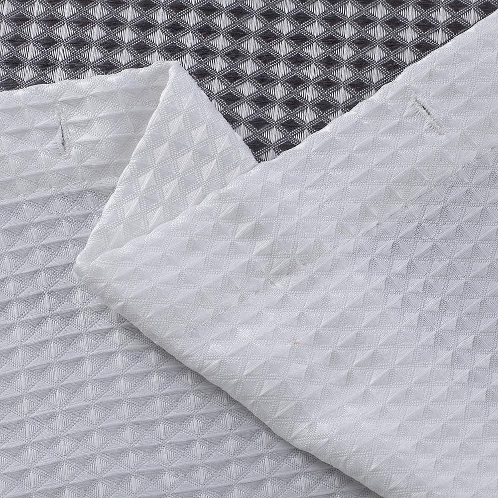 Gray and White Ombre Waffle Weave Fabric Shower Curtain