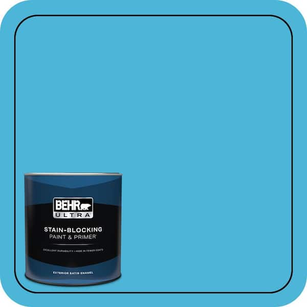 BEHR ULTRA 1 qt. #P490-4 Aztec Sky Satin Enamel Exterior Paint & Primer