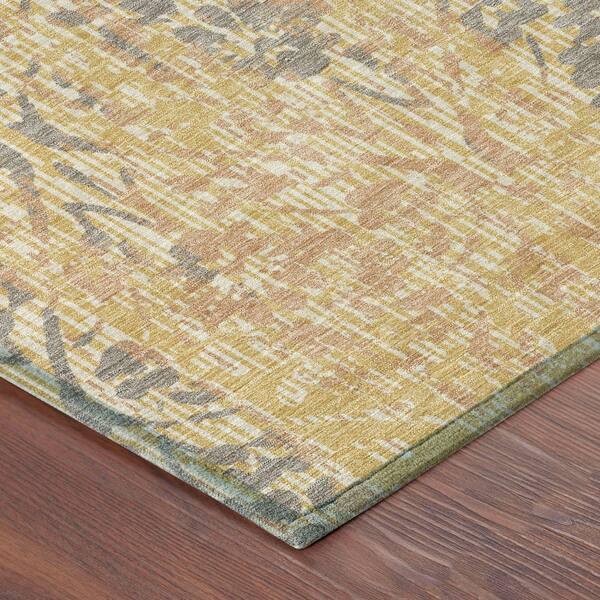 Chantille Machine Washable Indoor/Outdoor Abstract ACN2482 Gold 5 ft. x 7 ft. 6 in. Area Rug