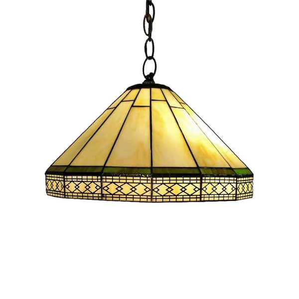 Warehouse of Tiffany 16 in. 2-Light Roman Indoor White and Bronze Finish Pendant Chandelier