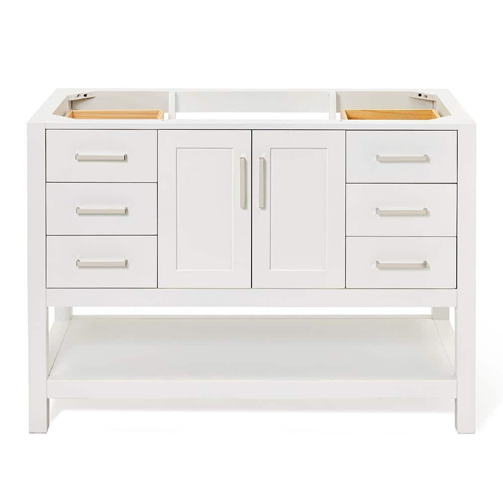 48'' White Solid Wood Single Bathroom Vanity Base
