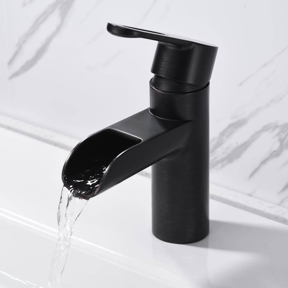 Oil Rubbed Bronze Single Handle Waterfall Bathroom Faucet