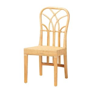 Monaco Natural Rattan and Mahogany Dining Chair