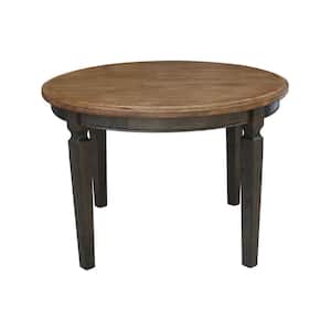 44 in. Hickory/Washed Coal Round Top Solid Wood Table