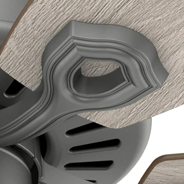 Hunter - Builder 52 in. Indoor Matte Silver Ceiling Fan with Light Kit