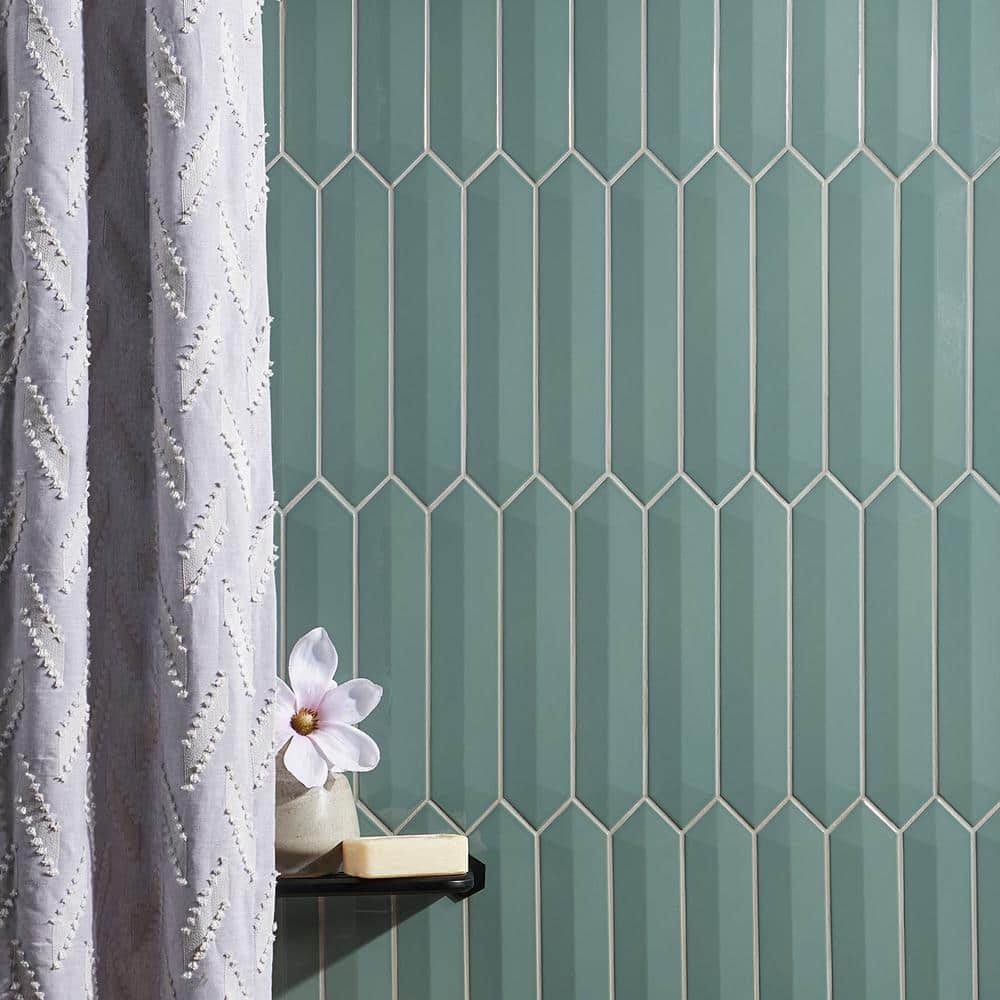 Jade 3x13 Polished Ceramic Hexagonal Wall Tile