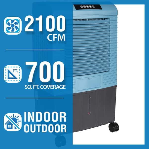 2,100 CFM 3-Speed Portable Evaporative Cooler (Swamp Cooler) for 700 sq. ft. in Ice Blue