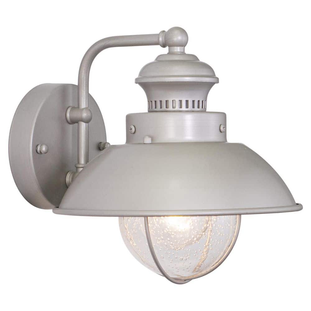 Harwich Brushed Nickel 8-Inch Nautical Outdoor Wall Sconce