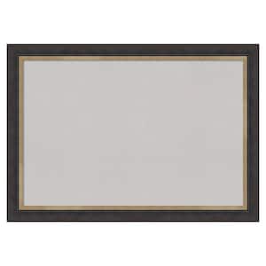 Hammered Charcoal Tan Wood Framed Grey Corkboard 41 in. x 29 in. Bulletin Board Memo Board